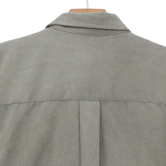 Marc Edwards Mens Sueded Luxe Shirt Large Light Brown Button Up Long Sleeve - Picture 6 of 12